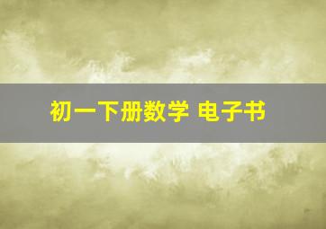 初一下册数学 电子书